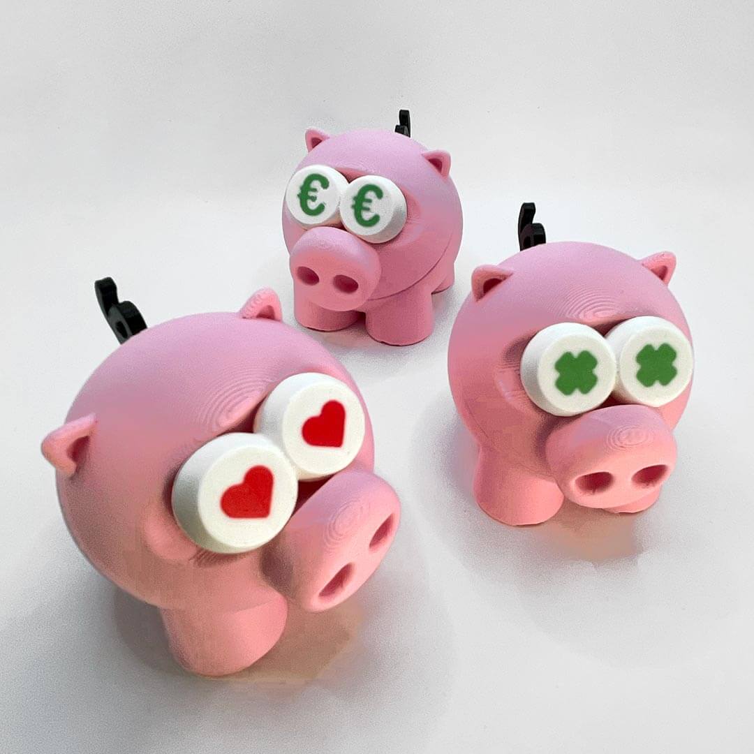 Glücksschweinchen Herz/Euro/Kleeblatt - Gluexau