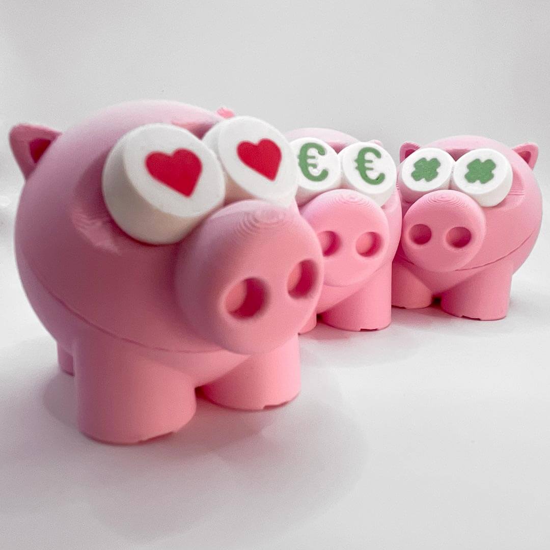 Glücksschweinchen Herz/Euro/Kleeblatt - Gluexau